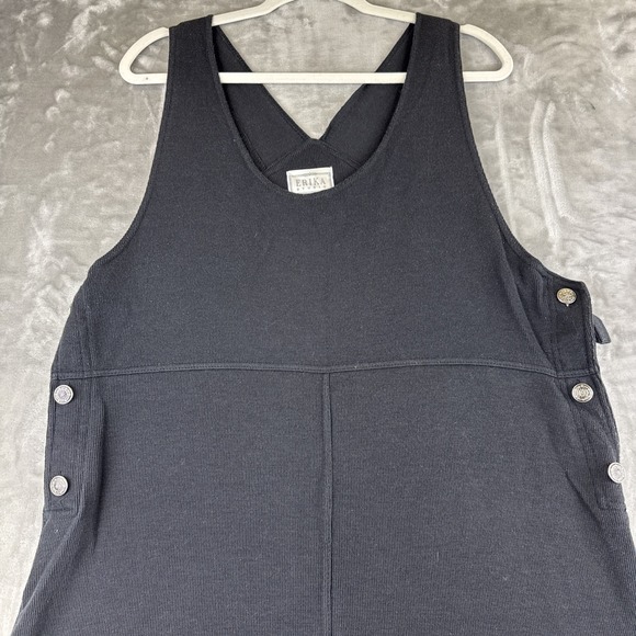 Studio Dresses & Skirts - Vintage Erika Studio Overall Dress Women's‎ M Black Buttons Ribbed 90's (1250)